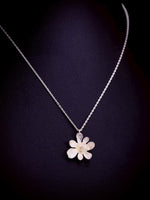 Sterling Silver 925 Necklace with Wild Orchid Pendant & Citrine Gemstone