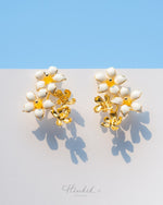 Orange Jasmine Bouquet Earrings | 18K Gold Plated Enamel Studs