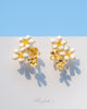 Orange Jasmine Bouquet Earrings | 18K Gold Plated Enamel Studs