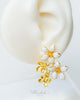 Orange Jasmine Bouquet Earrings | 18K Gold Plated Enamel Studs