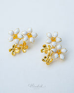 Orange Jasmine Bouquet Earrings | 18K Gold Plated Enamel Studs