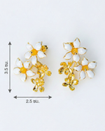 Orange Jasmine Bouquet Earrings | 18K Gold Plated Enamel Studs