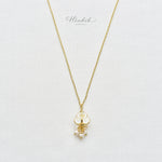 Minimalist Charming Jasmine Flower Cluster Pendant Necklace with Freshwater Pearls