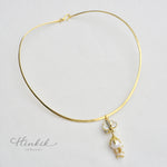 Minimalist Charming Jasmine Flower Cluster Pendant Necklace with Freshwater Pearls