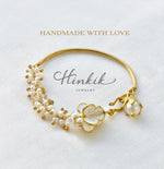 Flower Crown Garland Half Bangle Bracelet Beaded with Freshwater Pearls