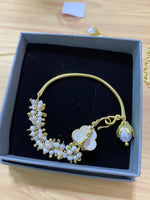 Flower Crown Garland Half Bangle Bracelet Beaded with Freshwater Pearls